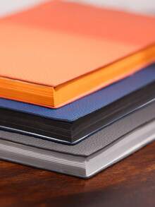 1 pieza Cuaderno de lujo con grano de litchi, papel de 100 g/m², sin sangrado, anti-plumaje, escritura suave | Cubierta de piel de PU gruesa, textura agradable para la piel | Diseño de bordes de color elegante, adecuado para diario, oficina, notas, regalos (Duradero y elegante) #Cuaderno #Diario #Regalo Premium #Suministros de oficina #Escritura - Multicolor - Ver 10