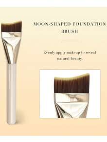 两件套专业粉底化妆刷套装 - 超薄扁平化妆刷，适用于BB霜、遮瑕膏和粉底液，是日常居家使用或女性旅行的理想之选。超薄粉底刷、轻盈面部轮廓刷、扁平面膜刷、专业化妆工具、粉底刷。圣诞礼物，送给朋友和家人。 - 彩色 - 查看 4
