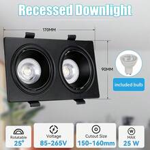 1pc GU10 Recessed Ceiling Light, LED Ceiling Light, Spotlight, Downlight, Replaceable GU10 Bulb, Black/White, Single/Dual Head, 110V/220V, Includes 5W Bulb, Cool White/Neutral White/Warm White, Suitable For Bedroom/Living Room, Kitchen/Showroom/Mall/Hotel/Bathroom/Bar - GU10 Recessed Downlight - View 16