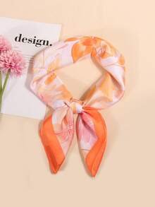 1条70厘米印花围巾/头巾，女士时尚配饰，适合海滩、度假和日常生活，为您的造型增添亮点。 - 彩色 - 查看 1