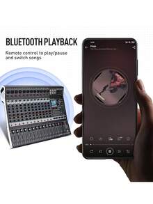 8/12-Channel Bluetooth Studio Audio Mixer 99 Bit DSP Digital Processor W/USB MP3 For PC Recording Input, XLR Microphone Jack, 48V Power, For Professional And Beginners DJ Mixer - US A Type Plug(110-127V) - View 5