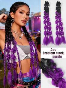 1件24英寸渐变色马尾假发，Y2K风格马尾，自然时尚的合成假发片，适合音乐节、圣诞派对和其他场合。 - 漸層 - 查看 17