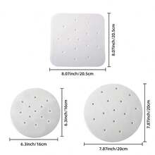 100pcs Square Perforated Air Fryer Liners, Minimalist White Square Perforated Oil Absorbing Paper And Steaming Paper, Suitable For Daily Cooking, Party Snacks And Holiday Feasts - White - View 2