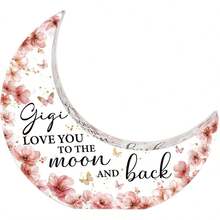 1件“奶奶爱你到月球再返回”礼物，月亮形状亚克力牌，孙辈送给奶奶的最佳生日礼物 - 彩色 - 查看 18