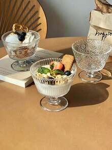 玻璃甜点碗、冰淇淋杯、沙拉开胃菜碟、迷你小碗、玻璃餐具、厨房用具、学习用品、返校季 - 彩色 - 查看 6