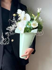 鲜花拥抱桶 | 玫瑰花束包装盒手提用品 | 节日、婚礼、生日派对鲜花礼品袋 - 彩色 - 查看 4