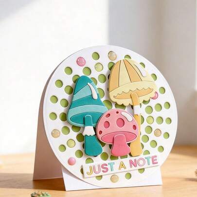 Creative Mushroom Cutting Dies, DIY Scrapbooking Album And Embossing Stencil, Greeting Card Making Tool, Card Paper Cutting Crafts ,Gift Card Making Template Die Cuts.