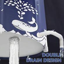 Bañera de spa plegable para adultos para relajantes baños - Bañera de agua caliente y fría duradera, diseño de ballena azul - Multicolor - Ver 2