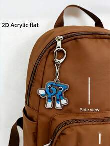 1pc/2pcs 2D Flat 67 Keychain | Steal My Brain Keychain 67# Pendant | Zinc Alloy And Acrylic Material, Casual Style - Multicolor - View 8