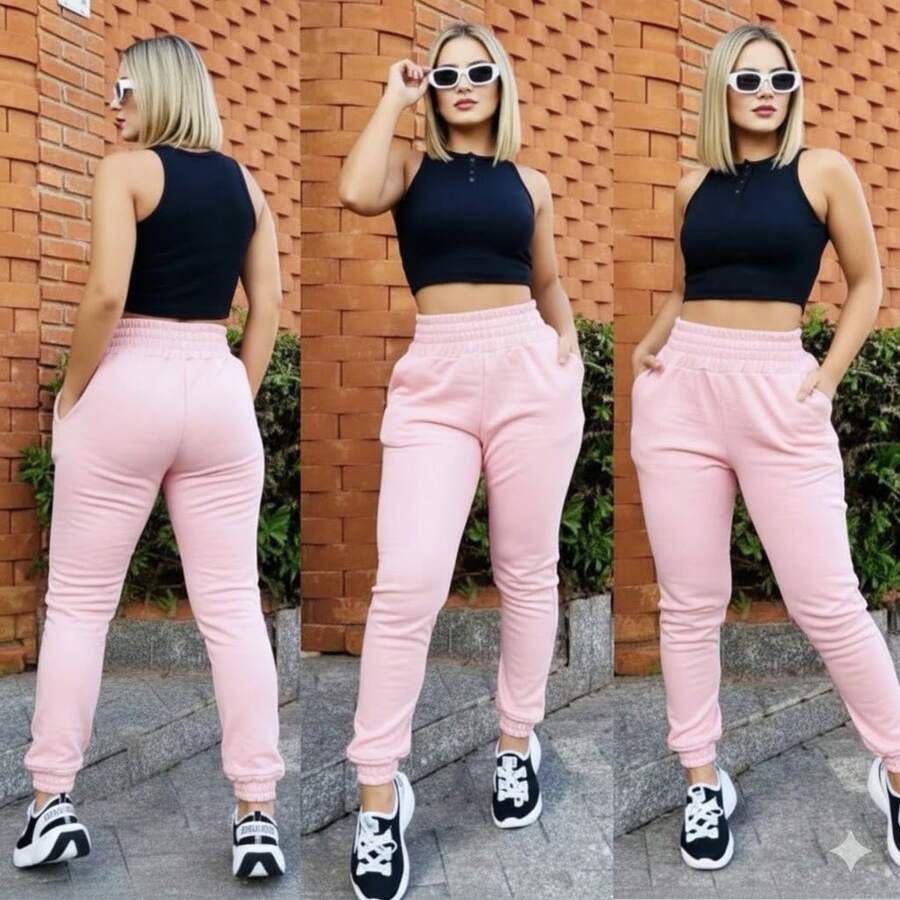 Women Sweatpants - Baby Pink - View 1