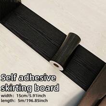 1 Roll 5m X 15cm Self-Adhesive Wood Grain Repair Wallpaper Sticker, Removable Wood Grain Wallpaper Tape, PVC Self-Adhesive Baseboard, Suitable For Door Frames, Tables, Cabinets And Wardrobes - Multicolor - View 1