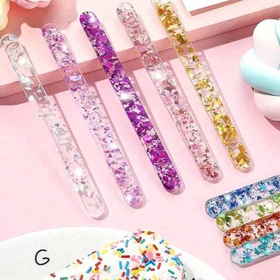 5/10/20pcs Reusable Acrylic Colorful Popsicle Sticks, Reusable Ice Cream/Popsicle Mold Sticks For DIY Popsicles, Cakes, Candy, Crafts, Summer Cooling DIY Tool, Home, Outdoor, Store, School, Restaurant Refrigerator, Kitchen Accessory