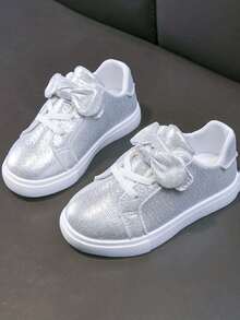 1双女童软底防滑舒适圆头低帮休闲时尚运动鞋 - 淺灰色 - 查看 6