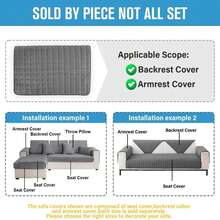 LONROI Funda Gruesa de Franela para sofá Apta para Mascotas, Funda de 3 Plazas, Suave y cómoda, diseño Antideslizante, Segura y Duradera, Lavable a máquina (Gris Oscuro) (180 * 90cm) - Unitalla - Ver 6