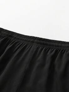 Women's Quick-Dry 3/4 Pants, Elastic Waist 3/4 Pants, Zipper Pocket 3/4 Pants Suitable For Hiking And Summer, Sports & Casual Pants - Black - View 8