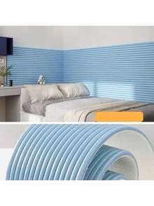 1pc W-Shaped Baby Safety Bumper Guard, Decorative Wall Protection, Furniture Corner Guard, Nursery Decor, Soft Foam Cushion, Trimable - Multicolor - View 10