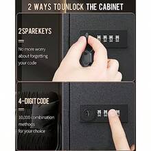 Uniclife 60 Position Key Cabinet With Combination And Key Lock Resettable Black Digital Security Storage Box Key Organizer With Adjustable Racks Colorful Key Tag Labels And Hooks