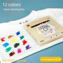 12/24 Colours Fabric Painting Pens, Waterproof & Fade Resistant, Textile Art Markers For DIY T-Shirt, Shoes Coloring, Crafts Back To School - Fabric Painting Pen - View 20