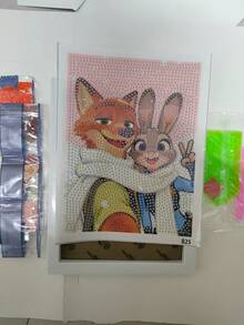 1件装钻石画套装，DIY水晶钻石马赛克画，钻石，画布，家居墙面装饰，情人节手工礼物