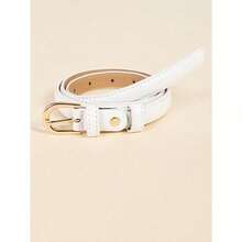 1pc Women Black Fashionable Solid Skinny Belt For Daily Life Summer, School Fall, Autumn, Halloween - màu đen - Xem 7