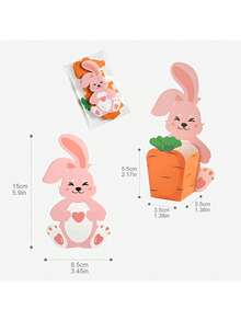 20pcs Easter Gift Set (10 Rabbit Cards + 10 Carrot Gift Boxes) - Candy And Jewelry Gift Boxes For Holiday Packaging And Easter Candy & Spring Celebration Decoration - Multicolor - View 3