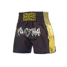 Men's Muay Thai Boxing Shorts, MMA Fighting Training & Competition - Black - View 6