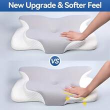 Ergonomic Butterfly Memory Foam Pillow - Slow Rebound Support Neck Comfort Sleep, Suitable For Back And Side Sleepers, Machine Washable Pillowcase, Hotel-Grade Quality, Comfortable Sleep, Soft Fabric Material, Bedroom Pillow - Grey - View 3