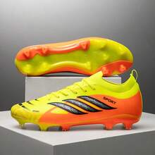 1 Pair New Seamless Men's Football/Soccer Shoes, Low-Top, Long Studs, Wear-Resistant, Non-Slip, Grip, Suitable For Adults, Unisex, School Recommended, Match & Training - Yellow - View 5