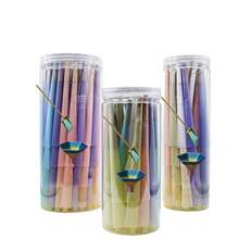 200/100/50支装天然预卷烟纸 - 经典特大号烟卷 | (4.29英寸/109毫米) 超薄慢燃烟卷，带烟嘴/烟管 - 喇叭形烟管，适合作为节日/情人节礼物和吸烟配件，父亲节礼物 - 彩色 - 查看 1