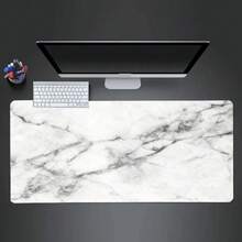 Large Marble Mouse Pad With White & Grey Marble Pattern - Non-Slip Rubber Base, T4XZ - 40*80cm - Xem 1
