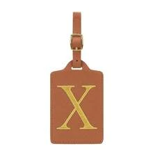 MIYIN 时尚字母图案行李牌 男女通用 PU 皮革手提包旅行包挂牌 带姓名卡和隐私保护（A~Z） 简约高端字母行李牌 旅行配件 旅行必备 海滩 夏季度假 返校季 必备 - 棕色 - 查看 18
