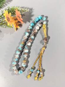 33pcs 10mm Large Gold Flower Beads Glass Bracelet Muslim Prayer Beads TASBIH