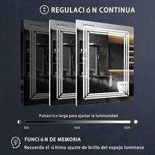 Espejo Con Luz Led Touch 3 Modo Para Baño 50 X 70cm Espejo - Negro - Ver 4