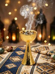 Elegant Traditional Incense Burner, Metal Minimalist Hammered Design, Luxury Gold Color Agarwood Incense Burner With Exquisite Craftsmanship, Elegant Fragrance Diffuser Suitable For Home Decor, Smokeless Incense Holder Perfect For Living Room, Bedroom, Yoga Studio, Meditation Space, Unique Incense Holder Designed For Fragrance Lovers, Personalized Commemorative Gift, Beautiful Gift For Friends And Family. - Gold - View 12