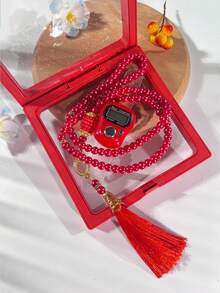 4 件穆斯林念珠套装，二合一组合，具有存储、观察和计数功能 - 彩色 - 查看 15