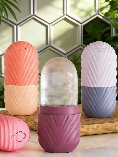 1个可重复使用的硅胶冰滚轮，有助于减少面部和眼部浮肿，改善肤质和光泽，面部按摩，冰箱护肤，冰块，硅胶模具，可重复使用的冰块，厨房，硅胶模具