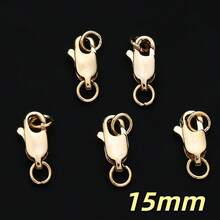 5pcs 12/15MM Copper Gold Silver Spring Buckles For Jewelry Making Smooth Fish Tail Clasps For Bracelets And Necklaces Connection Connectors - Lobster Clasp - View 12
