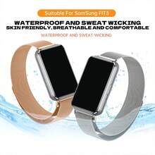 Milanese Loop Strap Compatible With Samsung Galaxy Fit 3 Band, Stainless Steel Belt Bracelet, Magnetic Galaxy Fit3 Strap Accessories For Men And Women - Galaxy Fit 3 - View 3