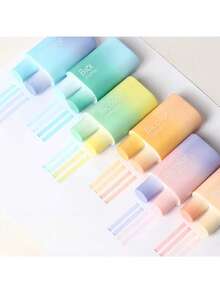 Dual-Tip Dual-Color Highlighter Pens, With Eye-Friendly Gradient Color Design, Fashionable Appearance, Suitable For Students To Highlight In A Colorful Way - Multicolor - View 5