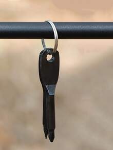 2pcs Portable Screwdriver And Flathead Screwdriver Keychain Set - Camping Accessories Multifunctional Mini Pocket Tools, Repair Tools, Small Tool Car Parts Set, Pendant, Gothic Y2K Christmas Gift Creative Set, With ID Card Lanyard Car Parts Accessories, Portable Screwdriver, Outdoor EDC Multifunctional Tools With Keychain