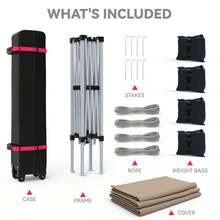 Gazebo Instantáneo 10x10 ft con 4 Paredes Laterales | Toldo Exterior Portátil con Bolso con Ruedas, Impermeable para Jardín, Patio y Eventos al Aire Libre - Caqui - Ver 7