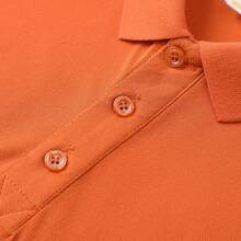 Men's Golf Polo Shirt, Fashion Business Casual Printed Short Sleeve Polo With Button Design - Ginger - View 3