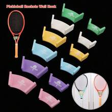Wall Mounted Tennis Racket Wall Rack Plastic Self-Adhesive Badminton Rackets Holder Punch-Free Durable Rackets Wall Hook - A - View 6
