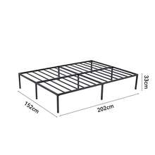 MCC Direct Black Florence Metal Bed Frame, 33cm High With Spacious Underbed Storage, Steel Slat Support, Easy Assembly, Noise-Free, No Box Spring Required - Black - View 10
