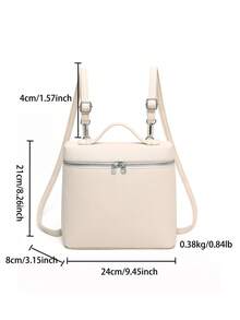 Ba lô/túi đựng cơm kiểu Hàn Quốc dung tích lớn, thiết kế đơn giản, mới năm 2026 dành cho nữ, mẫu túi bán chạy, món quà hoàn hảo cho bạn thân hoặc đồng nghiệp. Lý tưởng cho việc đi học hoặc đi chơi. - trắng - Xem 2