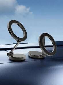 1Pc Metal Magnetic Car Phone Holder, Powerful Neodymium Magnets 360° Rotatable Foldable, Universal For All Phones One-Hand Use, Compact Stable, Premium Dashboard & Center Console Mount - Phone Stand - View 10