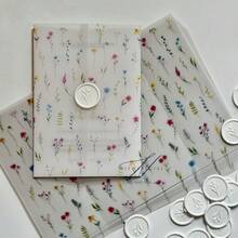 20pcs Floral Leaf Pattern Kraft Paper, Suitable For 5x7 Inch Wedding Invitations, Kraft Paper Envelopes, Custom Kraft Paper Packaging Invitations, Summer Birthday Gifts, Beach Theme Back To School Supplies, Classroom Decor - Multicolor - View 11