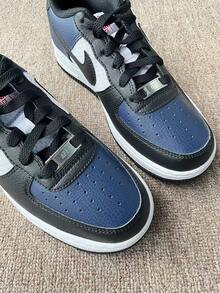 Nike Air Force 1 GS Classic, Lightweight, Comfortable, Versatile, And Durable Low-Top Sneakers. - Blue, White and Black - View 5