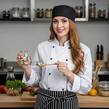 2 Pack Black Chef Skull Cap Unisex Chef Hats Adjustable Kitchen Cooking Caps With Breathable Mesh Top Black Extra Large Size For Men And Women - như hình ảnh - Xem 6