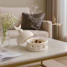 Este quemador de incienso y soporte con diseño de castillo en forma de media luna al estilo del Medio Oriente es perfecto para colocar en tu sala de estar u oficina, y se puede usar durante las temporadas de Eid y Ramadán. - Multicolor - Ver 1